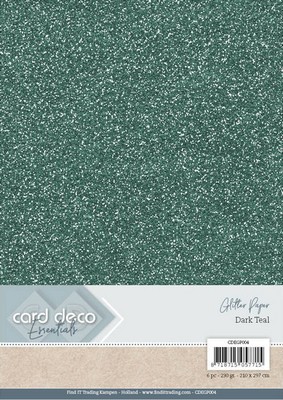 Card Deco Essentials - Glitter karton - Dark Teal