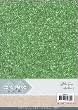 Card Deco Essentials - Glitter karton - Light Green.
