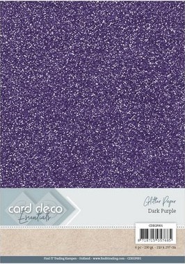 Card Deco Essentials - Glitter karton - Dark Purple.