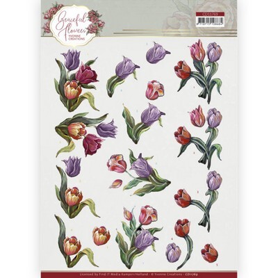 3D Knipvel - Yvonne Creations - Graceful Flowers - Colourful Tulips
